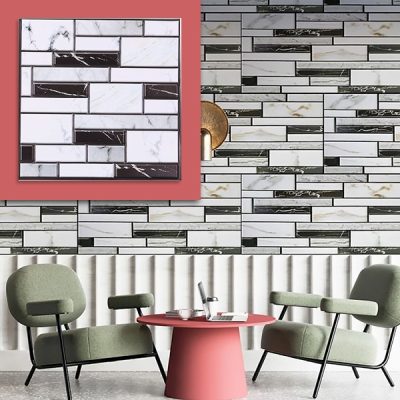 3D αυτοκόλλητα τοίχου με εμφάνιση μαρμάρου (10 τεμ.) | MARBLEBLOCKS